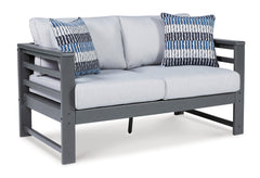 Amora Outdoor Sofa, Loveseat and 2 Lounge Chairs with Coffee Table and 2 End Tables - furniture place usa