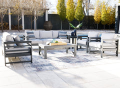 Amora Outdoor Sofa, Loveseat and 2 Lounge Chairs with Coffee Table and End Table - furniture place usa