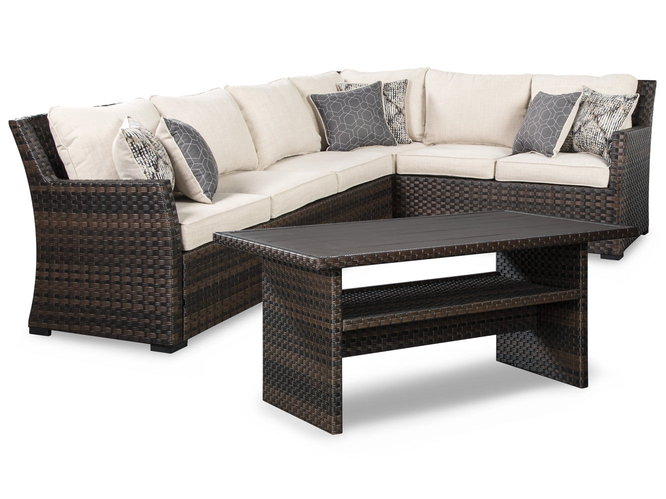 Easy Isle 3-Piece Sofa Sectional and Chair with Table - furniture place usa