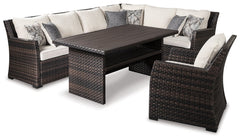 Easy Isle 3-Piece Outdoor Sectional with Chair and Coffee Table - furniture place usa