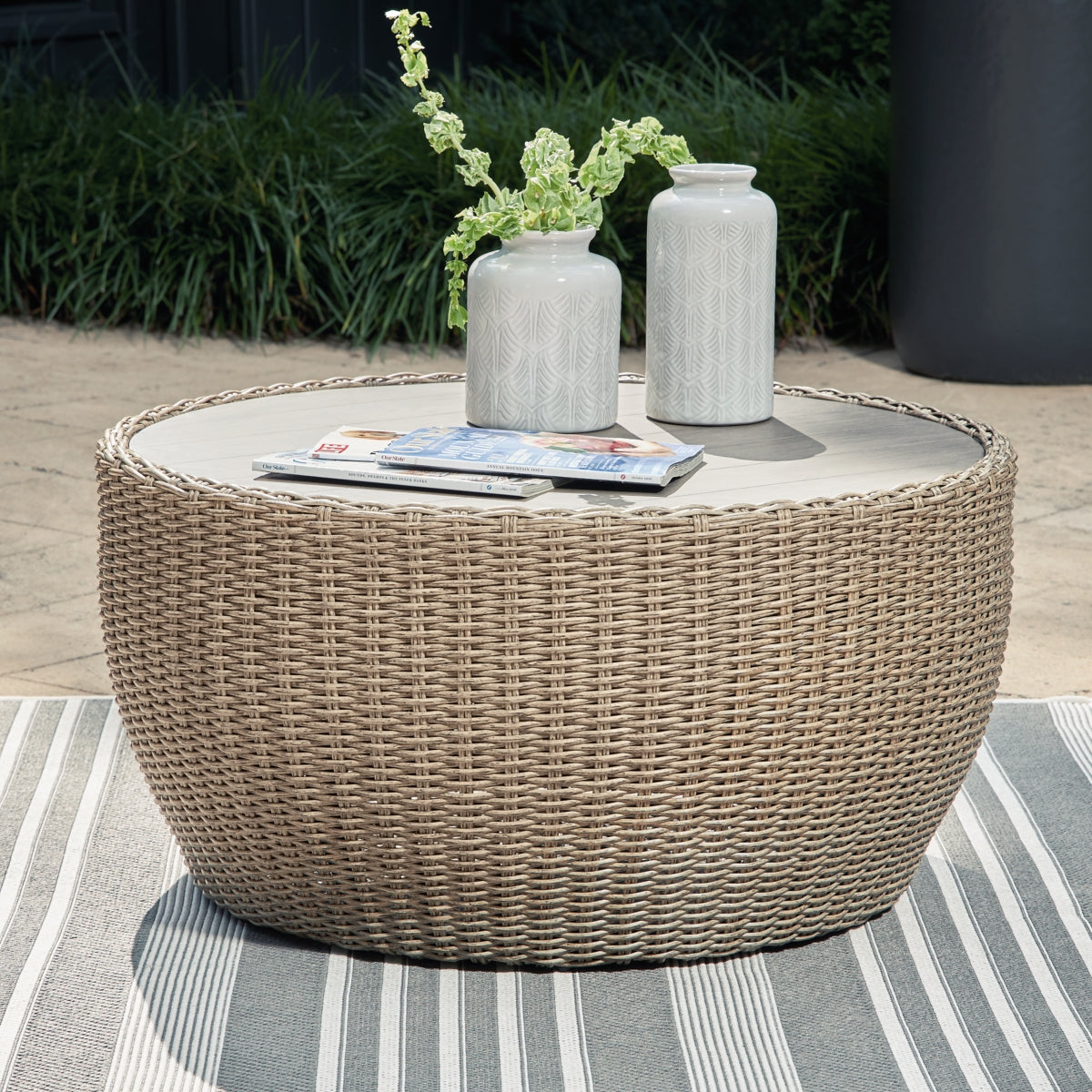 Danson Outdoor Coffee Table with 2 End Tables - furniture place usa