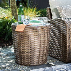 Sandy Bloom Outdoor Coffee Table with 2 End Tables - furniture place usa