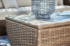 Sandy Bloom Outdoor Coffee Table with 2 End Tables - furniture place usa