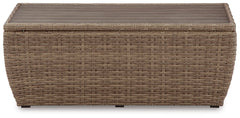 Sandy Bloom Outdoor Coffee Table with 2 End Tables - furniture place usa