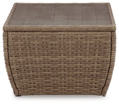 Sandy Bloom Outdoor Coffee Table with 2 End Tables - furniture place usa