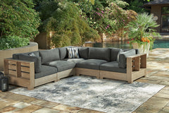 Citrine Park 5-Piece Outdoor Sectional with Ottoman - furniture place usa