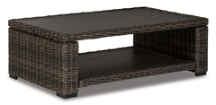 Grasson Lane Outdoor Sofa and 2 Lounge Chairs with Coffee Table and 2 End Tables - furniture place usa