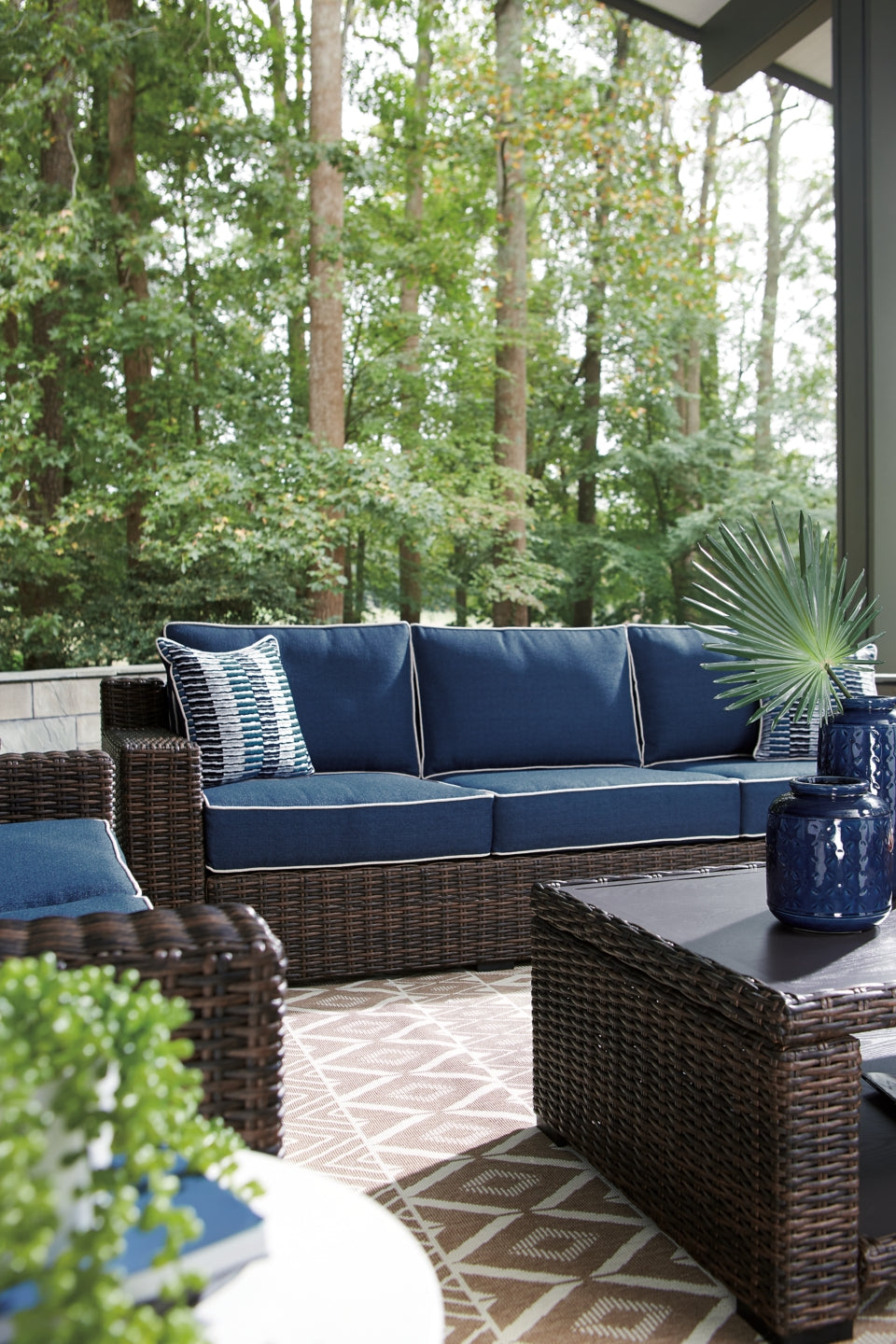 Grasson Lane Outdoor Sofa and Loveseat with Coffee Table - furniture place usa