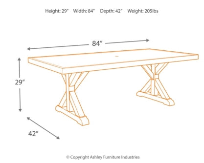 Beachcroft Dining Table with Umbrella Option - furniture place usa