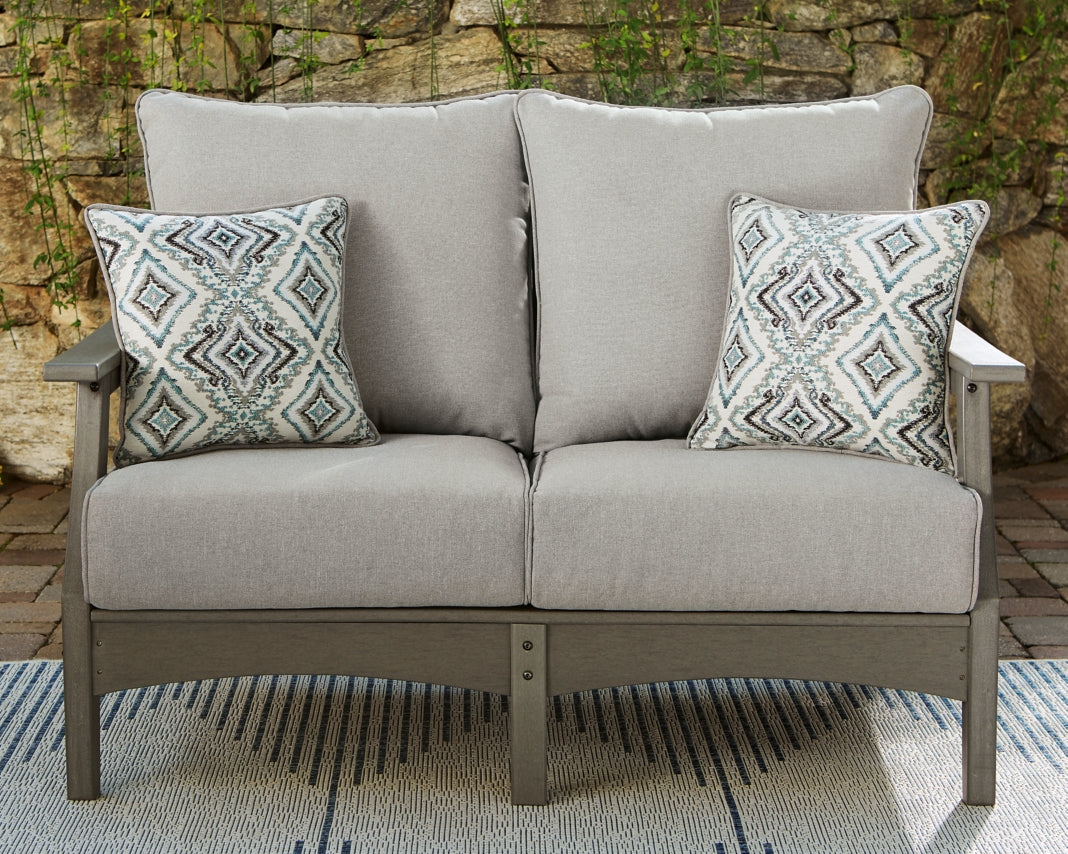 Visola Outdoor Loveseat with Cushion - furniture place usa
