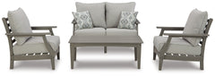 Visola Outdoor Loveseat, 2 Lounge Chairs and Coffee Table - furniture place usa