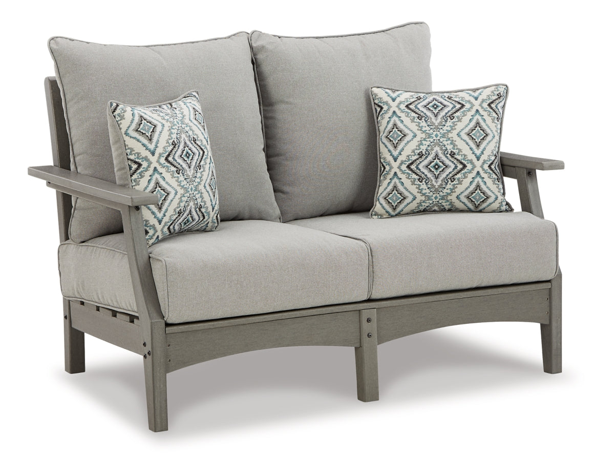 Visola Outdoor Loveseat with Coffee Table - furniture place usa