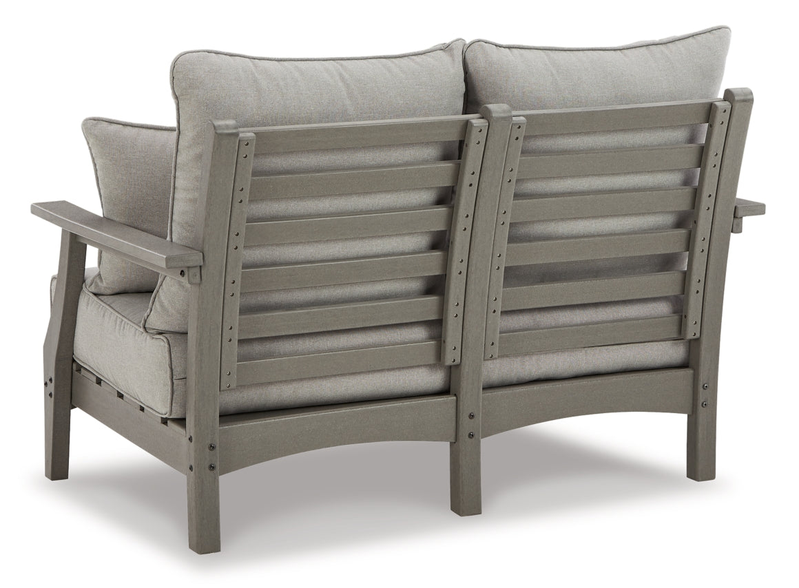 Visola Outdoor Loveseat with Coffee Table - furniture place usa