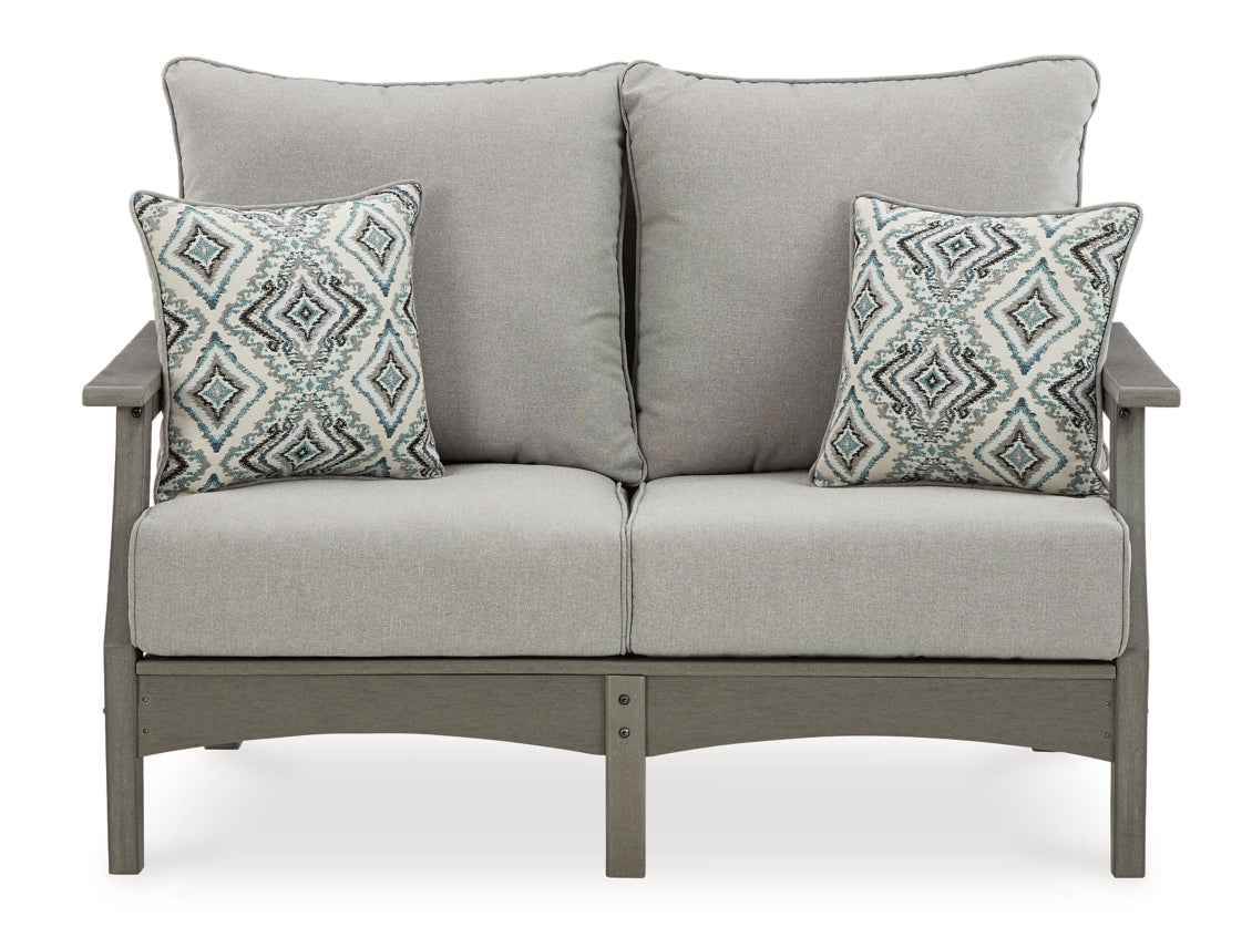 Visola Outdoor Loveseat with Coffee Table - furniture place usa