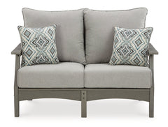 Visola Outdoor Loveseat with Coffee Table - furniture place usa