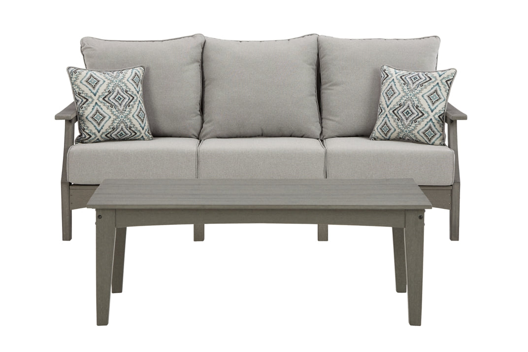 Visola Outdoor Sofa with Coffee Table - furniture place usa