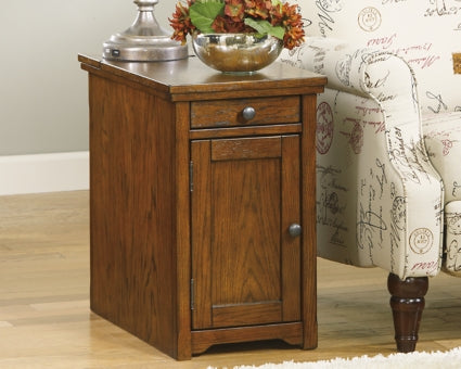Laflorn Chairside End Table with USB Ports & Outlets - furniture place usa