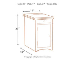 Laflorn Chairside End Table with USB Ports & Outlets - furniture place usa