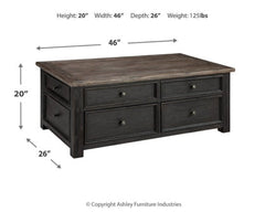 Tyler Creek Coffee Table with 1 End Table - PKG008765 - furniture place usa