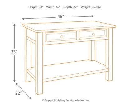 Tyler Creek Sofa/Console Table - furniture place usa