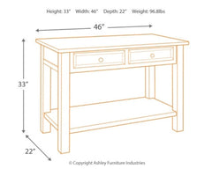 Tyler Creek Sofa/Console Table - furniture place usa
