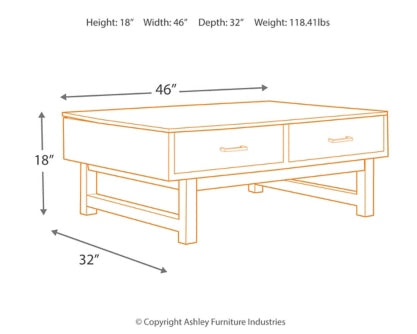 Mondoro Coffee Table with 1 End Table - furniture place usa