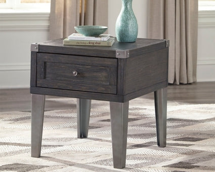 Todoe End Table with USB Ports & Outlets - furniture place usa