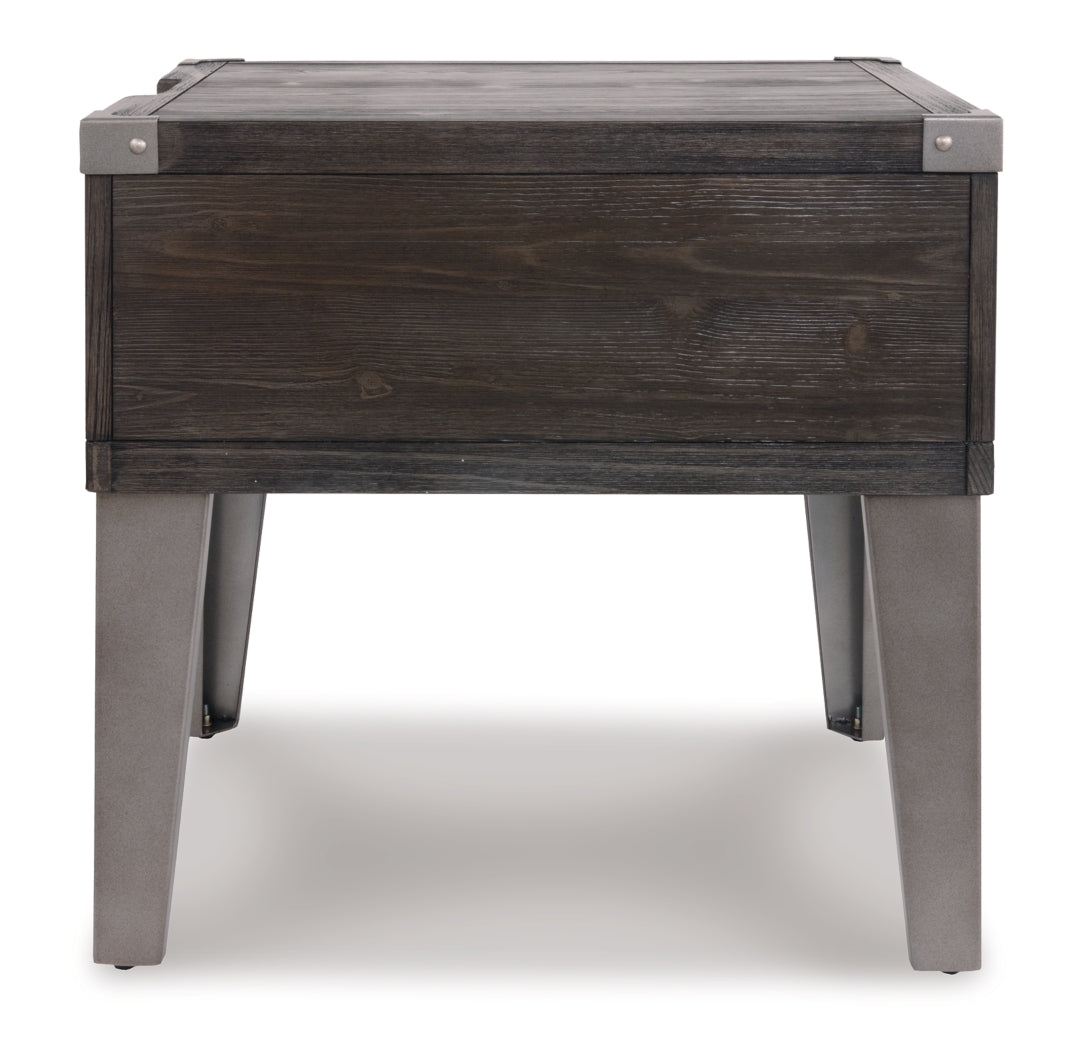 Todoe End Table with USB Ports & Outlets - furniture place usa
