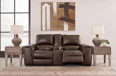 Alessandro Power Reclining Loveseat with Console - furniture place usa