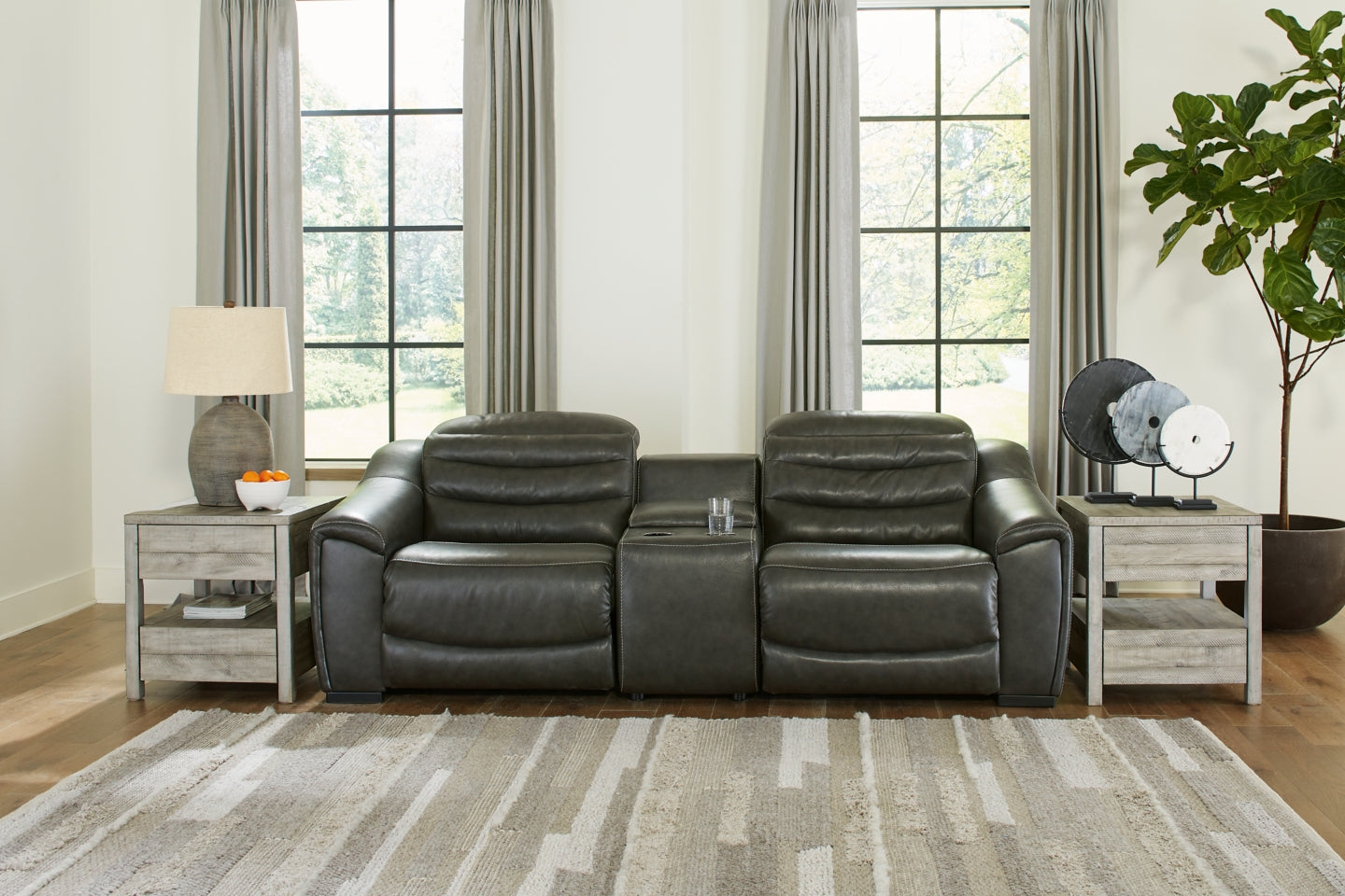 Center Line 3-Piece Power Reclining Loveseat with Console - furniture place usa