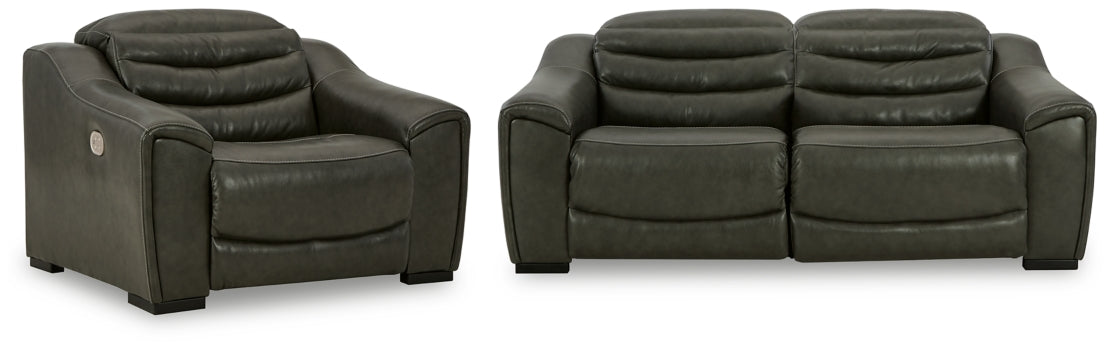 Center Line 2-Piece Sectional with Recliner - furniture place usa