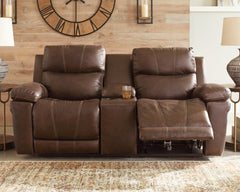 Edmar Power Reclining Loveseat with Console - furniture place usa