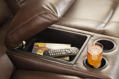 Edmar Power Reclining Loveseat with Console - furniture place usa