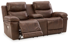 Edmar Power Reclining Loveseat with Console - furniture place usa