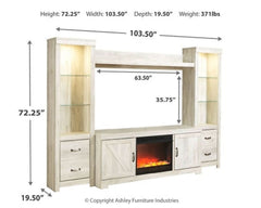 Bellaby 4-Piece Entertainment Center with Fireplace - furniture place usa