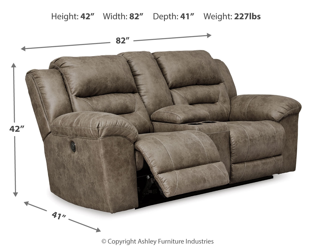 Stoneland Power Reclining Loveseat with Console
