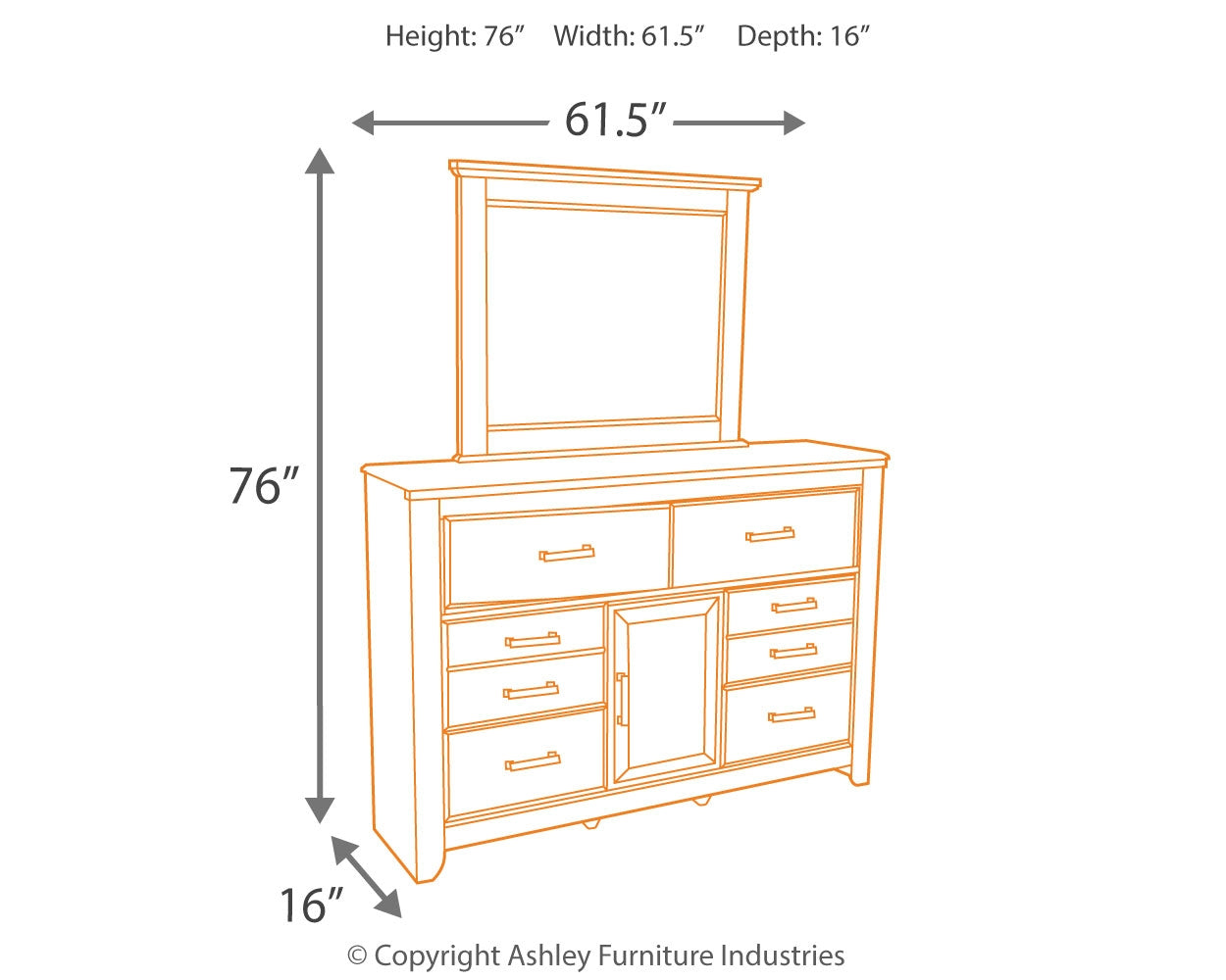 Juararo Queen Poster Bed with Mirrored Dresser and Nightstand