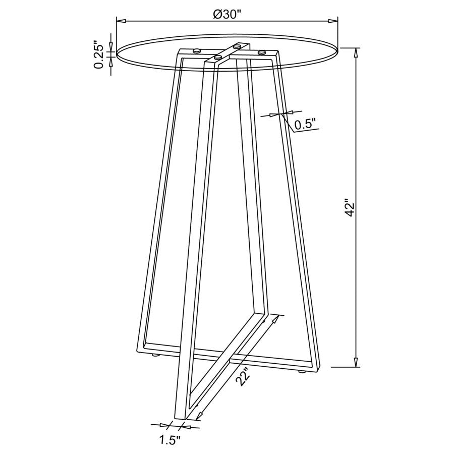 Zanella Silver Bar Table - furniture place usa