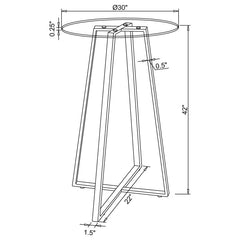 Zanella Silver Bar Table - furniture place usa