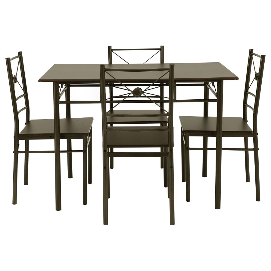 Anna Brown 5 Pc Dining Set - furniture place usa
