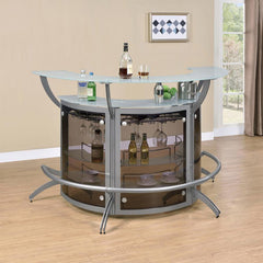Dallas Silver 3 Pc Home Bar - furniture place usa