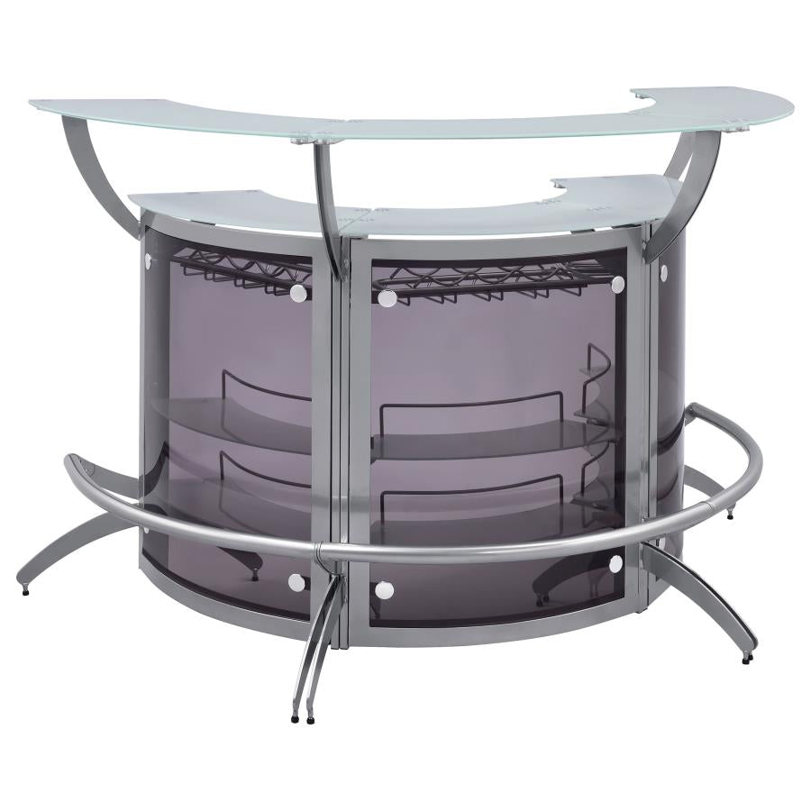 Dallas Silver 3 Pc Home Bar - furniture place usa