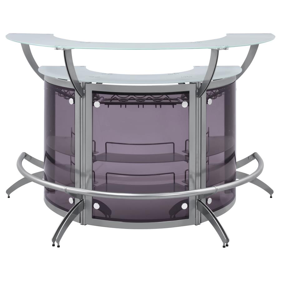 Dallas Silver 3 Pc Home Bar - furniture place usa