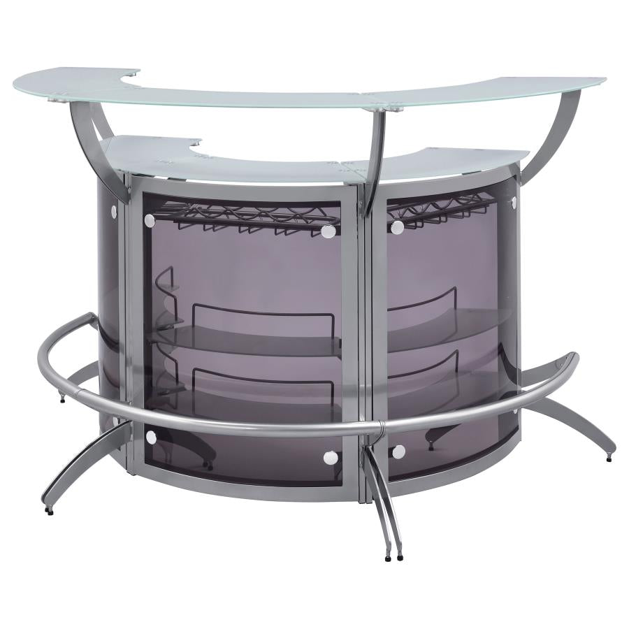 Dallas Silver 3 Pc Home Bar - furniture place usa