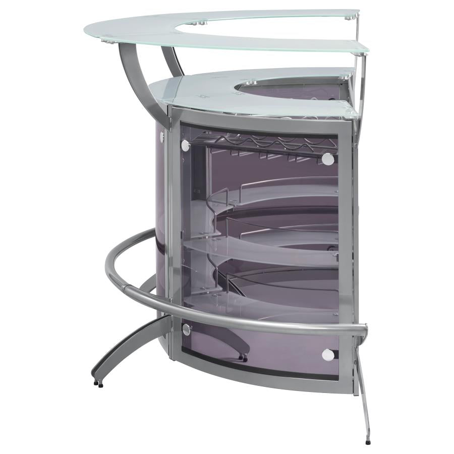 Dallas Silver 3 Pc Home Bar - furniture place usa