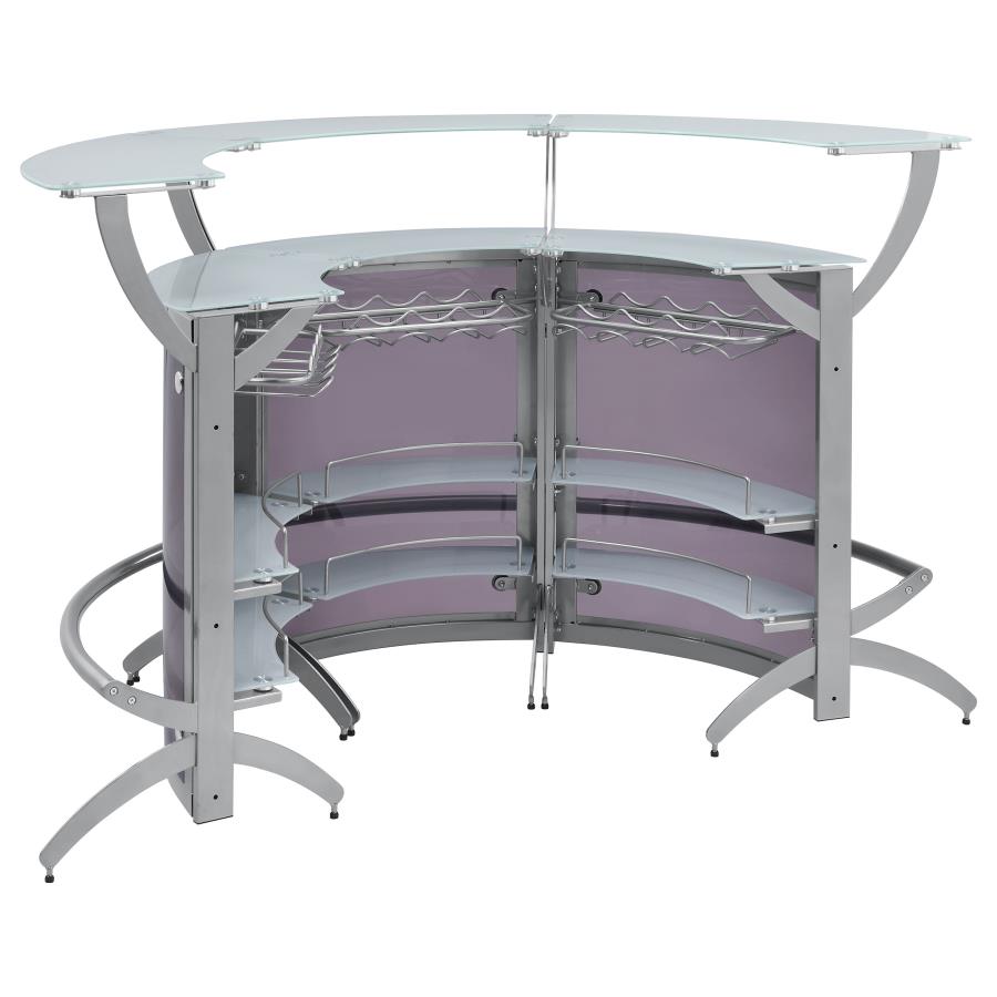 Dallas Silver 3 Pc Home Bar - furniture place usa