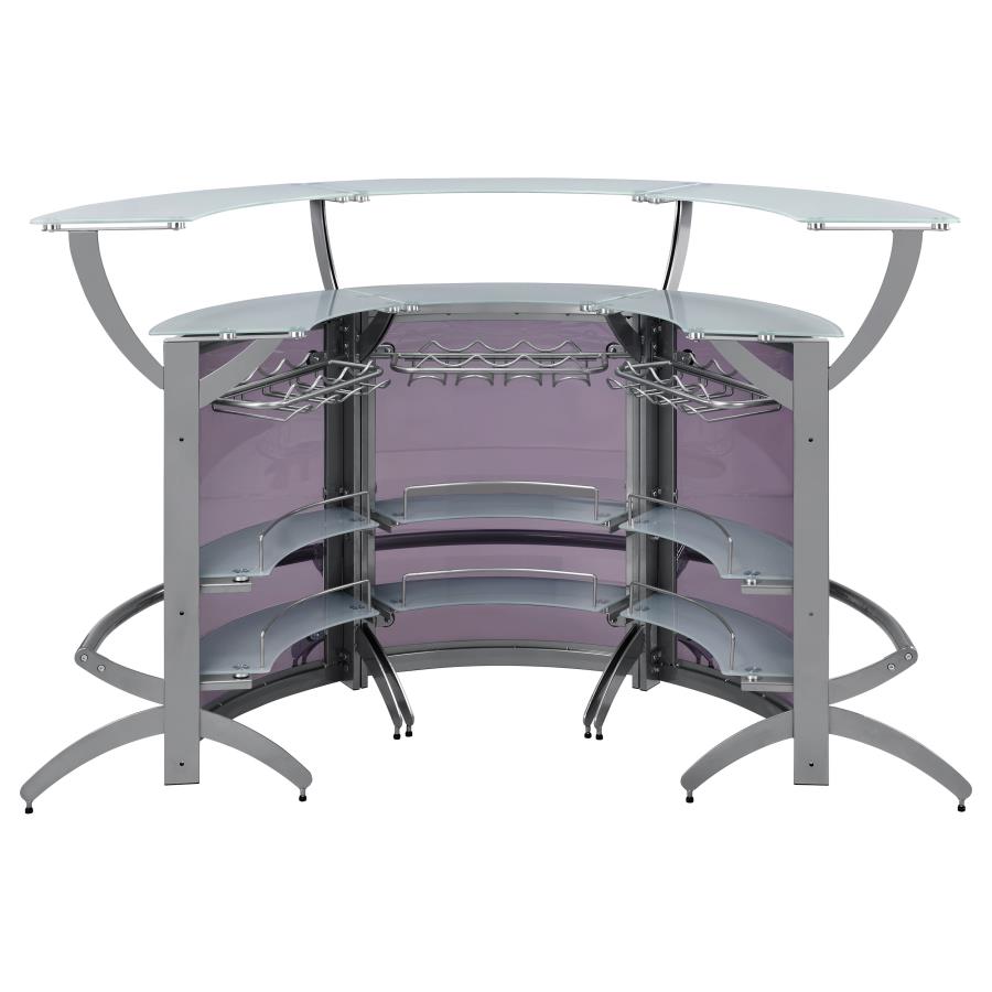 Dallas Silver 3 Pc Home Bar - furniture place usa