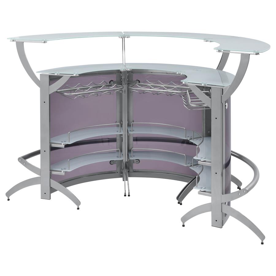 Dallas Silver 3 Pc Home Bar - furniture place usa