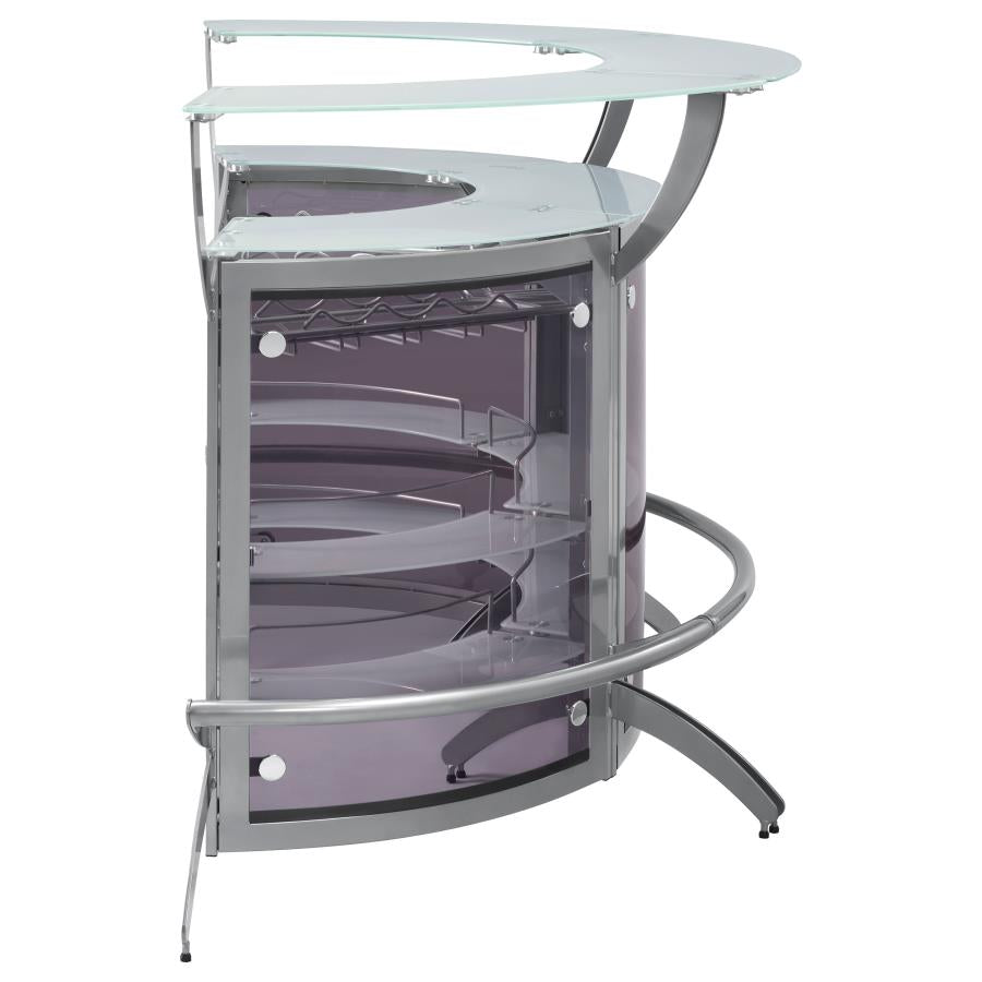 Dallas Silver 3 Pc Home Bar - furniture place usa