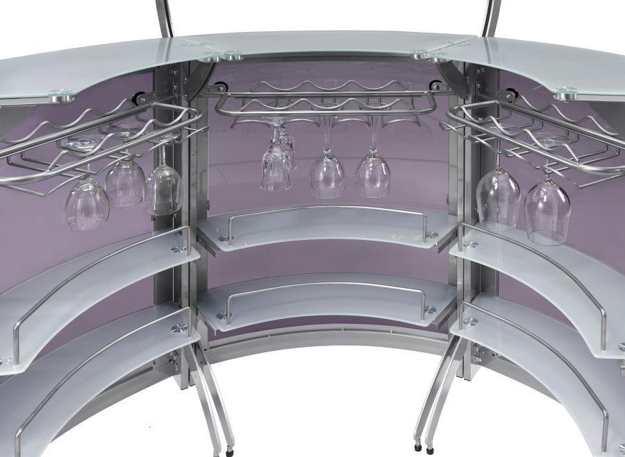 Dallas Silver 3 Pc Home Bar - furniture place usa